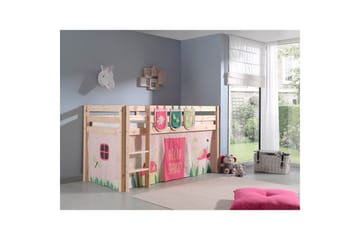 Middelseng med gardin Pino Spring Naturlig, Naturlig, Uten sklie, Uten tunnel, 3 - Naturlig, Naturlig, Uten sklie, Uten tunnel, 3 - Møbler - Barnemøbler - Barneseng & Juniorseng - Loftseng