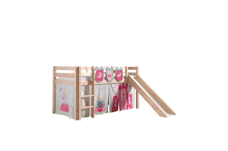 Middelseng med gardin Pino Princess Naturlig, Naturlig, Med sklie, Uten tunnel, 3, Naturlig, Naturlig, Med sklie, Uten tunnel, 3