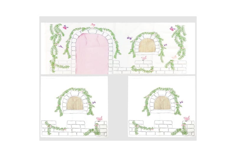 Middelseng med gardin Pino Birdy Naturlig, Naturlig, Uten sklie, Birdy, 3 - Naturlig, Naturlig, Uten sklie, Birdy, 3 - Møbler - Barnemøbler - Barneseng & Juniorseng - Loftseng