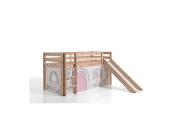 Middelseng med gardin Pino Birdy Naturlig, Naturlig, Med sklie, Med sklie, Ingen lommer