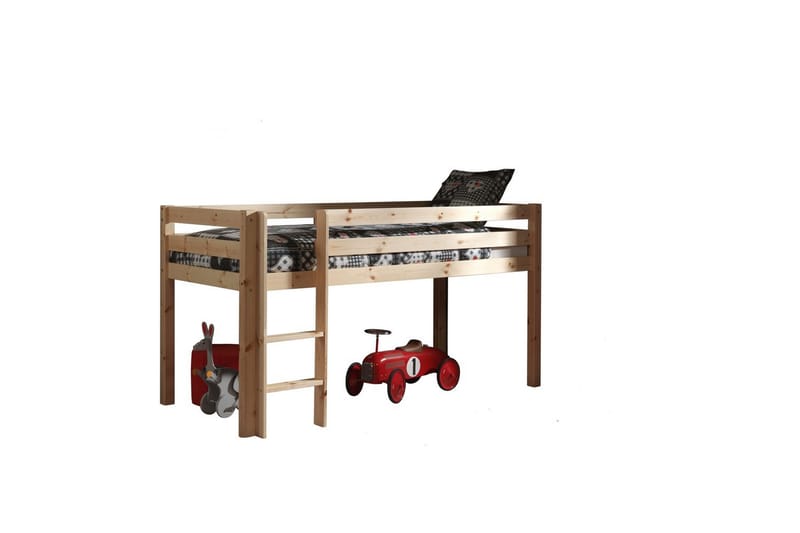 Middelseng med gardin Pino Birdy Naturlig, Naturlig, Uten sklie, Birdy, 3 - Naturlig, Naturlig, Uten sklie, Birdy, 3 - Møbler - Barnemøbler - Barneseng & Juniorseng - Loftseng