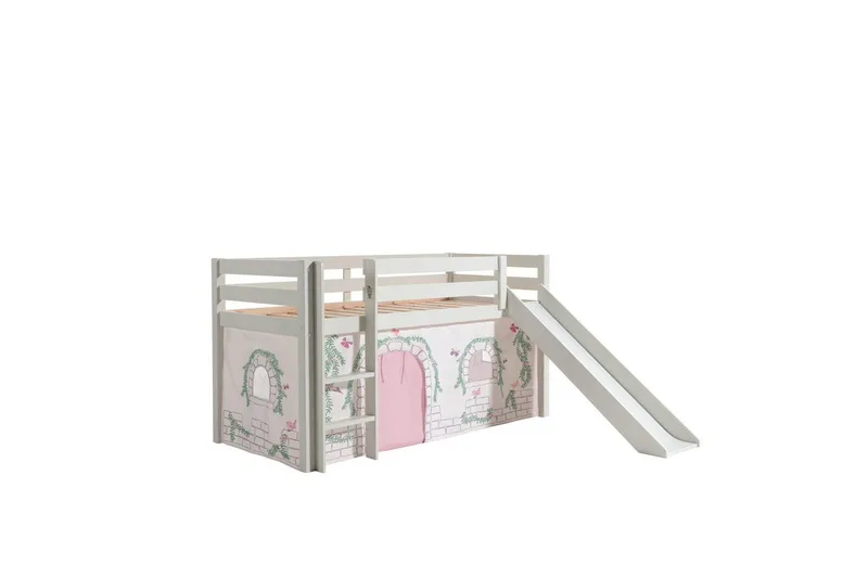 Middelseng med gardin Pino Birdy Hvit, Hvit, Med sklie, Uten tunnel, Ingen lommer, Hvit, Hvit, Med sklie, Uten tunnel, Ingen lommer