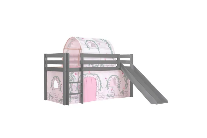 Middelseng med gardin Pino Birdy Grå, Grå, Med sklie, Birdy, Ingen lommer, Grå, Grå, Med sklie, Birdy, Ingen lommer