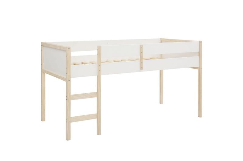 Midsleeper Square Line Hvit - Hvit - Møbler - Barnemøbler - Barneseng & Juniorseng - Loftseng