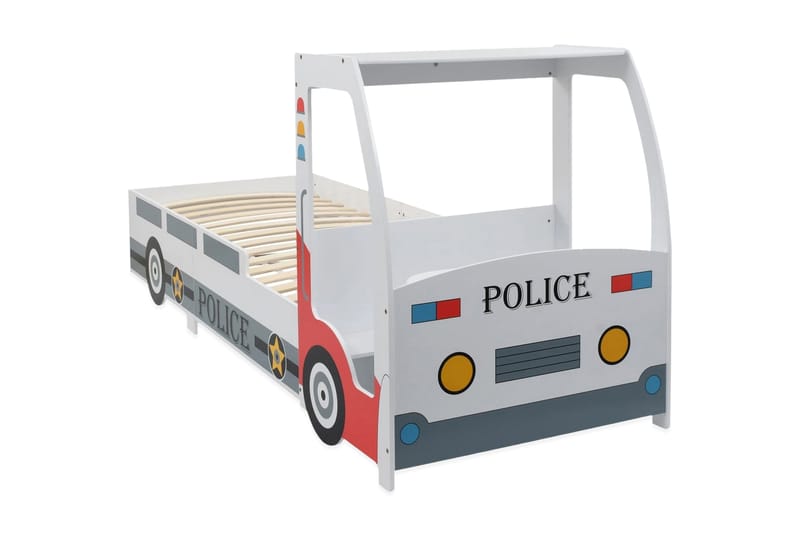 Politibil barneseng med skrivebord 90x200 cm - Flerfarget - Barneseng & Juniorseng