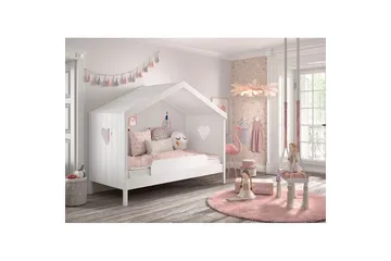 Seng med Fallsikring Amori Hvit - Møbler - Barnemøbler - Barneseng & Juniorseng - Husseng