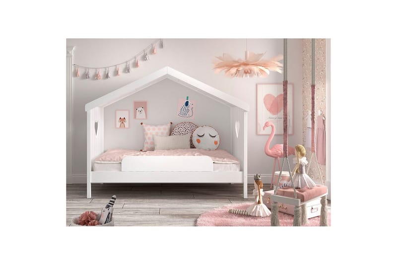 Seng med Fallsikring Amori Hvit - Møbler - Barnemøbler - Barneseng & Juniorseng - Husseng