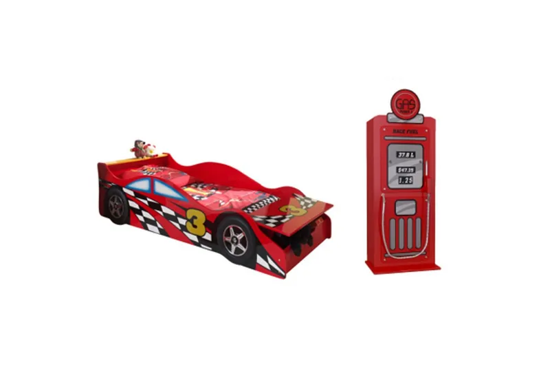 Seng med garderobe Race Rød 70x140 cm