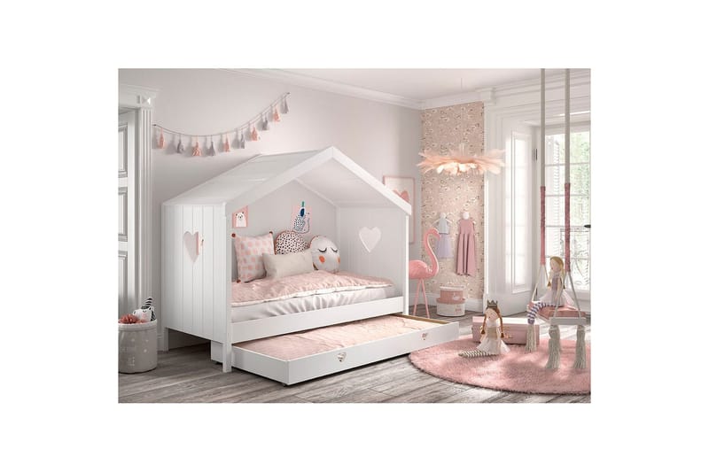 Seng med skuff Amori Hvit - Møbler - Barnemøbler - Barneseng & Juniorseng - Husseng