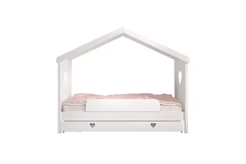 Seng med skuff Fallsikring Amori Hvit - Møbler - Barnemøbler - Barneseng & Juniorseng - Husseng