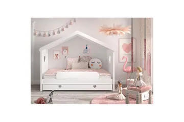 Seng med skuff Fallsikring Amori Hvit - Møbler - Barnemøbler - Barneseng & Juniorseng - Husseng