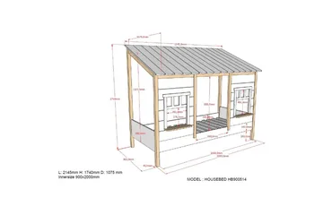 Seng med skuff Husseng Brun - Brun - Møbler - Barnemøbler - Barneseng & Juniorseng - Husseng