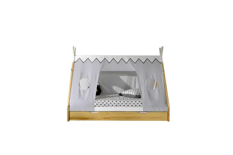 Seng med skuff tekstilsett Tipi Naturlig, Naturlig