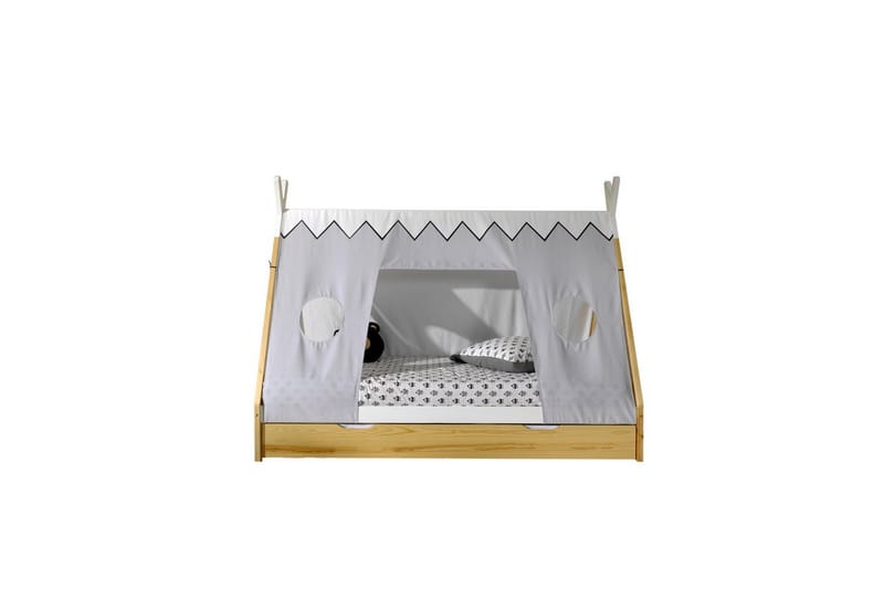 Seng med skuff tekstilsett Tipi Naturlig, Naturlig