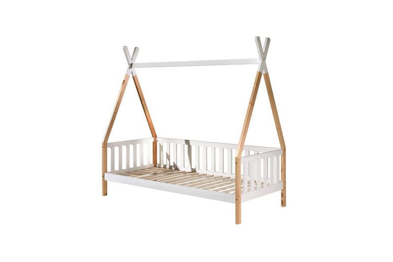 Seng med skuff Tipi Hvit, Med gjerde - Hvit, Med gjerde - Møbler - Barnemøbler - Barneseng & Juniorseng - Husseng