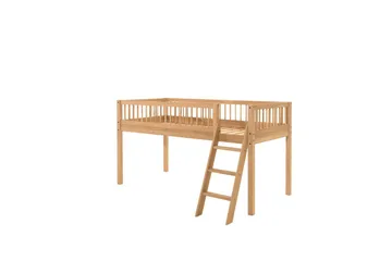 Seng med tekstilsett halvhøyseng Forrest Eik - Eik - Møbler - Barnemøbler - Barneseng & Juniorseng - Husseng