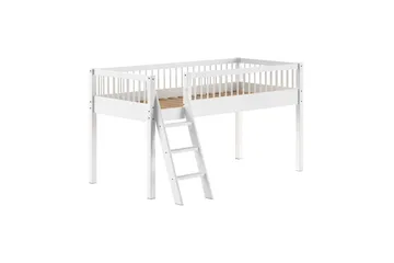 Seng med tekstilsett halvhøyseng Forrest Hvit - Hvit - Møbler - Barnemøbler - Barneseng & Juniorseng - Husseng