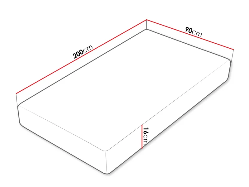 Tarvik skummadrass 90x200 cm - Hvit - Møbler - Senger - Madrasser - Skummadrass