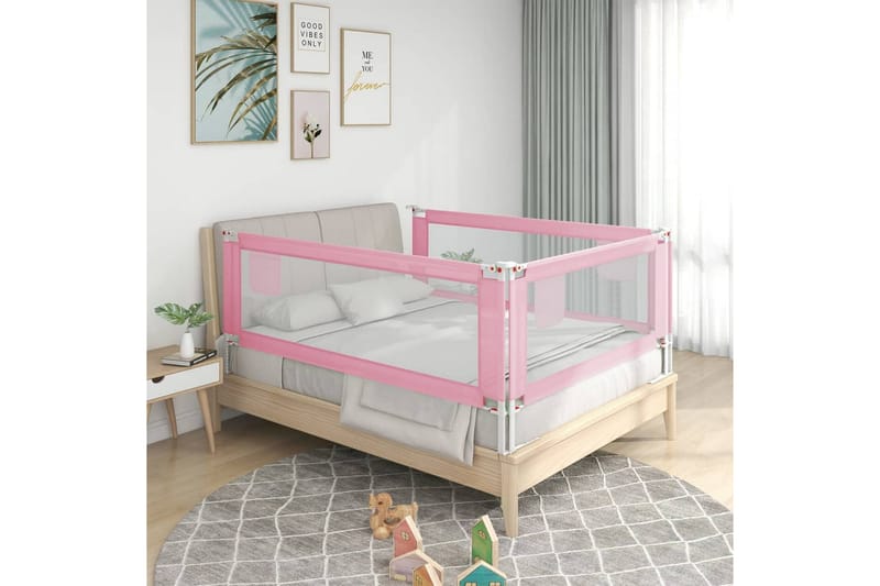 Sengehest småbarn rosa 150x25 cm stoff - Rosa - Tilbehør barneseng