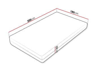 Unona Skummadrass 180x200 cm med Fasthetsgrad Medium - Hvit - Møbler - Senger - Madrasser - Skummadrass