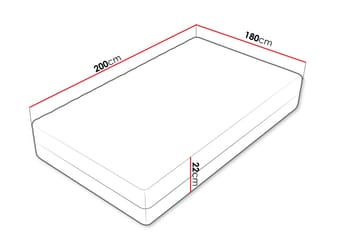 Unona Skummadrass 200x180 cm - Beige - Møbler - Senger - Madrasser - Skummadrass
