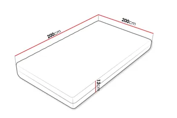 Unona Skummadrass 200x200 cm - Blå - Møbler - Senger - Madrasser - Skummadrass