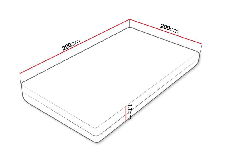 Unona Skummadrass 200x200 cm - Blå - Møbler - Senger - Madrasser - Skummadrass