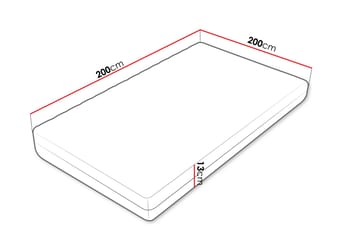 Unona Skummadrass 200x200 cm - Blå - Møbler - Senger - Madrasser - Skummadrass