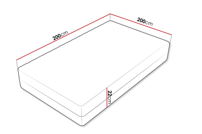 Unona Skummadrass 200x200 cm - Møbler - Senger - Madrasser - Skummadrass