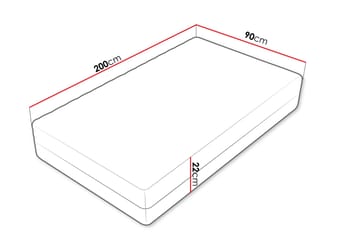 Unona Skummadrass 90x200 cm med Fasthetsgrad Medium - Hvit - Møbler - Senger - Madrasser - Skummadrass