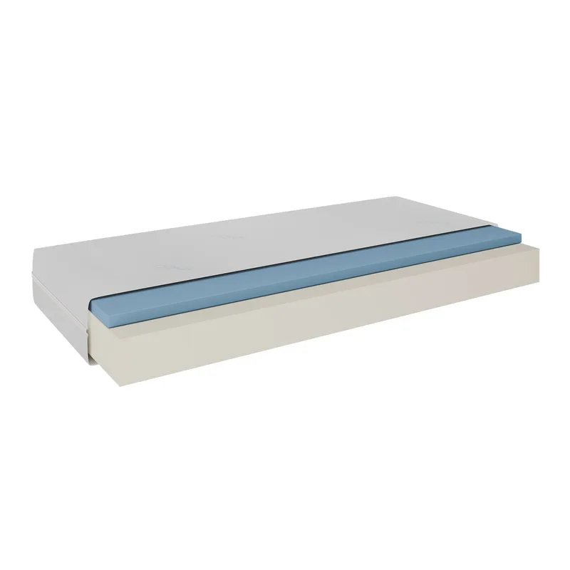 Urek skummadrass 90x200 cm - hvit, lyseblå og beige - Møbler - Senger - Madrasser - Skummadrass
