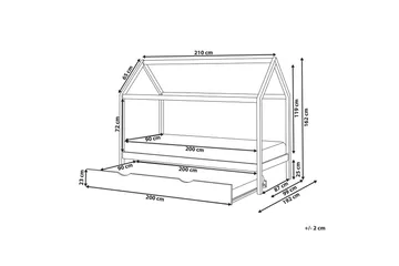 Uttrekkbar barneseng Crillon - Hvit - Møbler - Barnemøbler - Barneseng & Juniorseng - Husseng