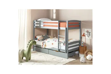 Våningssäng med lådor Beliani Regat med lådor Grå Grey - Møbler - Barnemøbler - Barneseng & Juniorseng - Loftseng