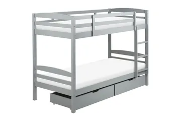 Våningssäng med lådor Beliani Regat med lådor Grå Grey - Møbler - Barnemøbler - Barneseng & Juniorseng - Loftseng