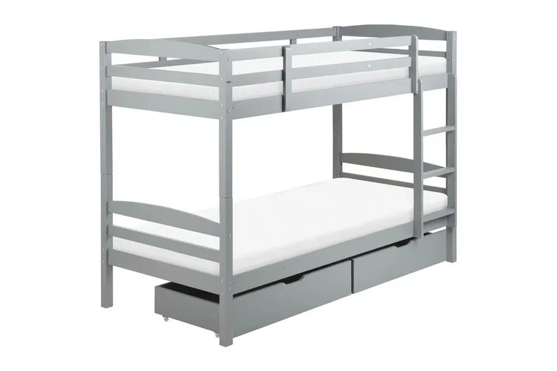 Våningssäng med lådor Beliani Regat med lådor Grå Grey