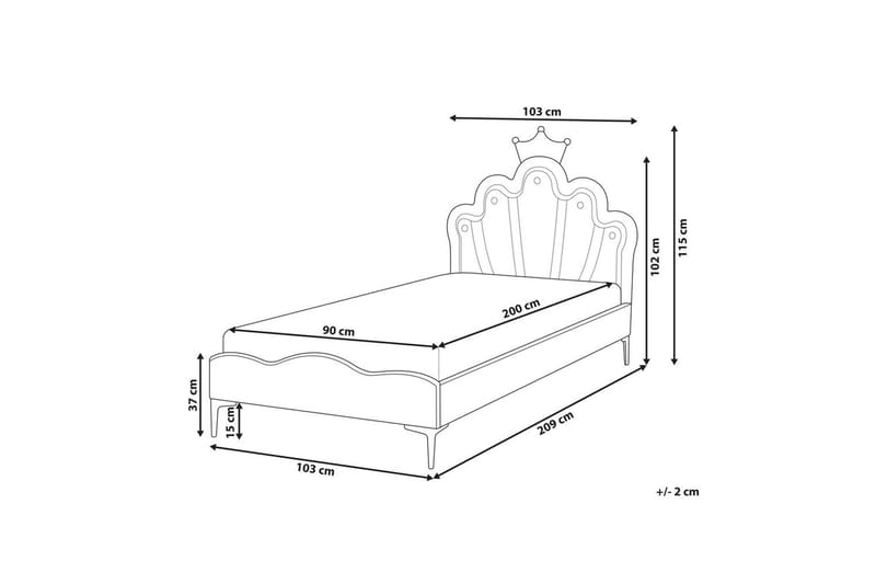 Barneseng Rubian - Rosa, Svart - Møbler - Barnemøbler - Barneseng & Juniorseng