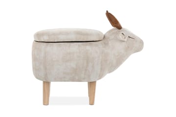 Sittepuff Burtonon med Oppbevaring - Beige - Møbler - Barnemøbler - Barnestol - Barnekrakk