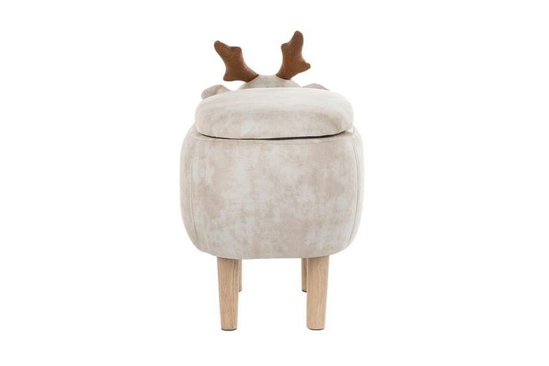 Sittepuff Burtonon med Oppbevaring - Beige - Barnekrakk