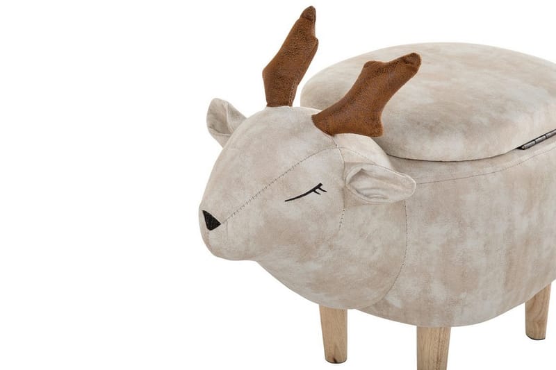 Sittepuff Burtonon med Oppbevaring - Beige - Møbler - Barnemøbler - Barnestol - Barnekrakk
