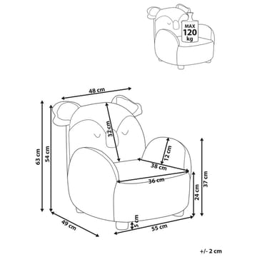 Barnelenestol Hervik - Beige, hvit, brun/55x49x63 - Møbler - Barnemøbler - Barnestol - Barnelenestol