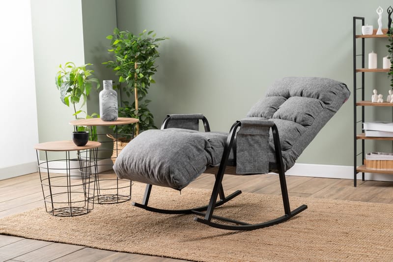 Gyngestol Atelier Del Sofa Lena Single (60 x 60 x 70 cm) Lysegrå - Lysegrå - Møbler - Barnemøbler - Barnestol - Gynestol barn