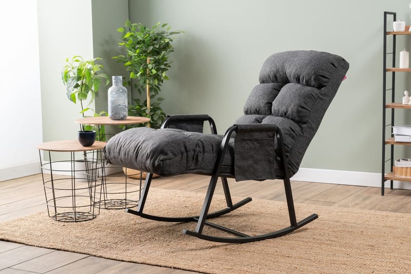 Gyngestol Atelier Del Sofa Lena Single (60 x 60 x 70 cm) Mørk grå - Mørkegrå - Møbler - Barnemøbler - Barnestol - Gynestol barn