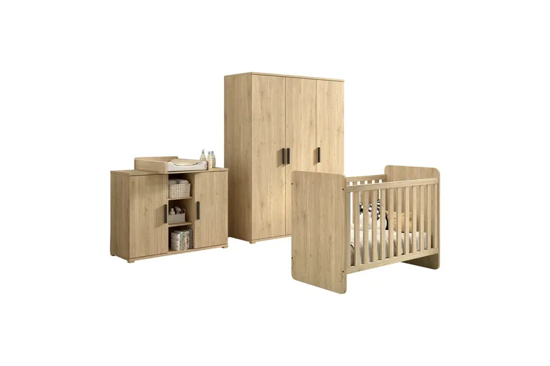 Byrå med skötbord Baby Säng Garderob Jaxx Sam Jaxx oak