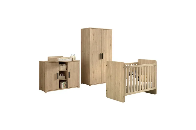 Byrå med skötbord Baby Säng Garderob Jaxx Sam Jaxx oak