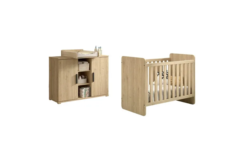 Byrå med skötbord Baby Säng Jaxx Sam Jaxx oak