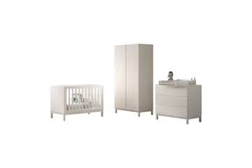 Byrå med skötbord babysäng garderob Jaxx Eva Jaxx White - Møbler - Barnemøbler - Barnemøbelsett