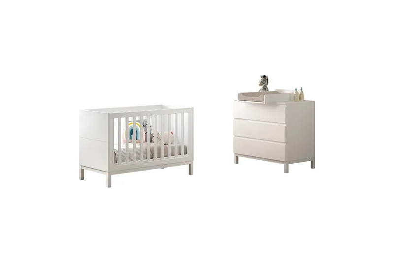 Byrå med skötbord babysäng Jaxx Eva Jaxx White