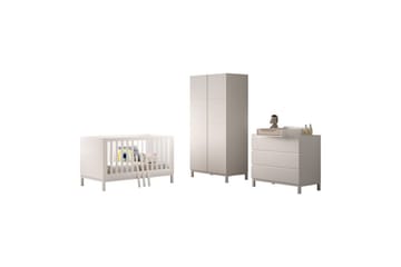 Byrå med skötbord juniorsäng garderob Jaxx Eva Jaxx White - Møbler - Barnemøbler - Barnemøbelsett