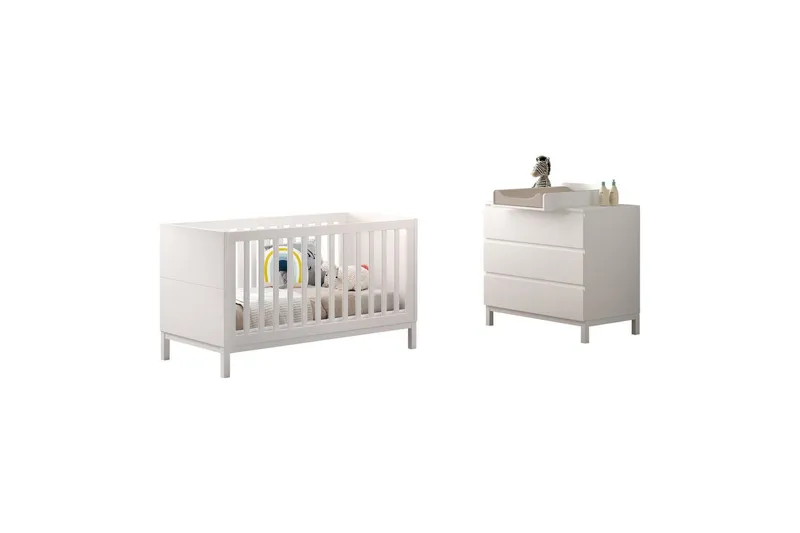 Byrå med skötbord juniorsäng Jaxx Eva Jaxx White