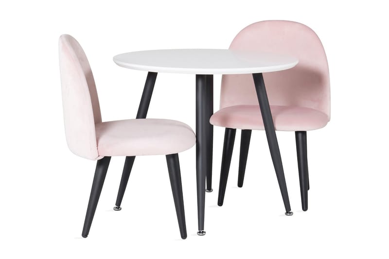 Carltone Spisegruppe 60 cm Rund med 2 Spisestoler Fløyel - Barnebord